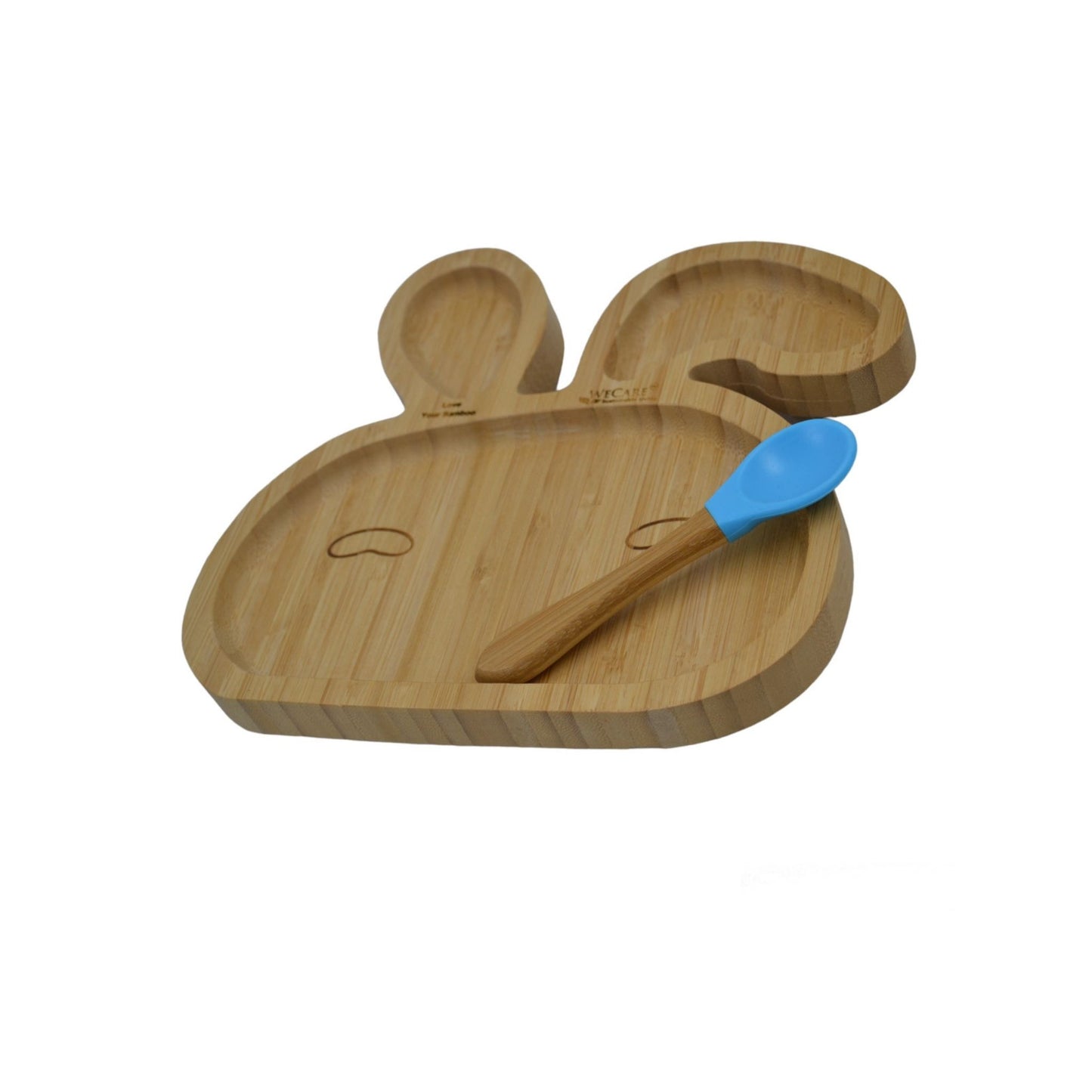 Bamboo Plate with Spoon on top Bunny