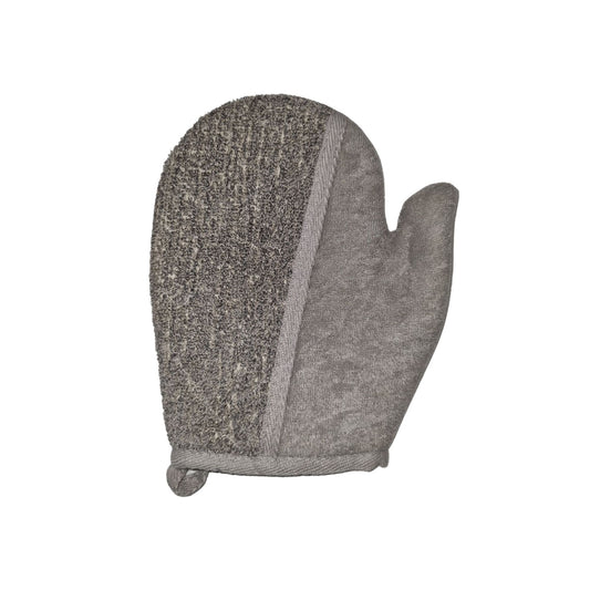 Bamboo &  Linen Bath Glove - Charcoal